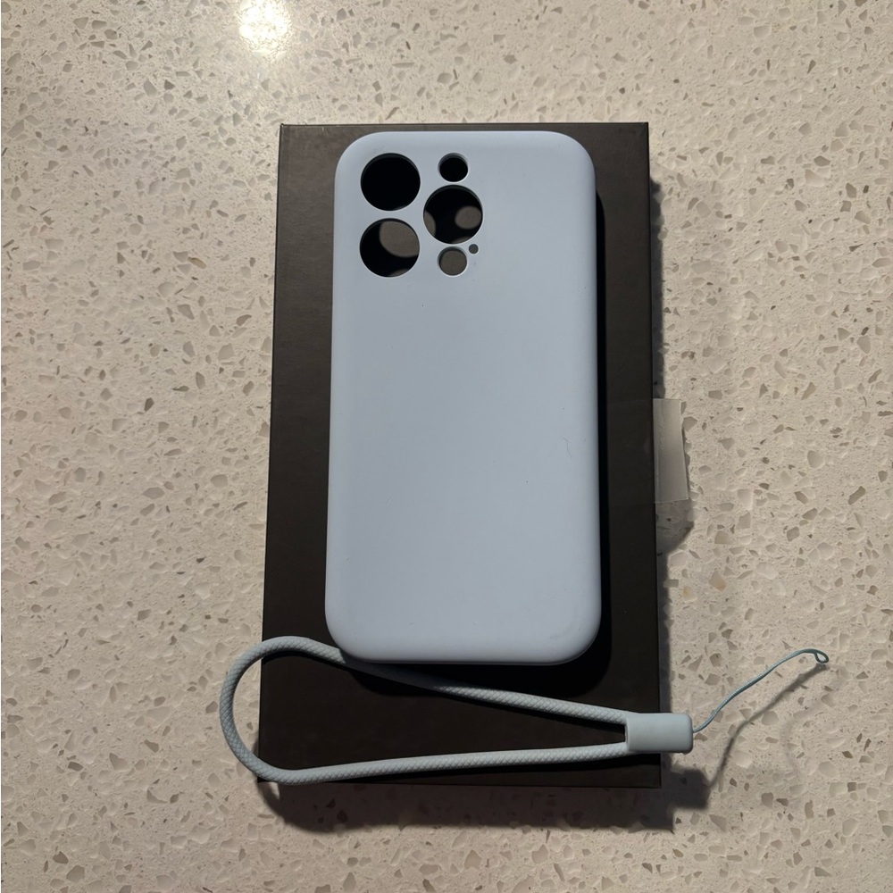Light Blue iPhone 15 Pro Case with Strap